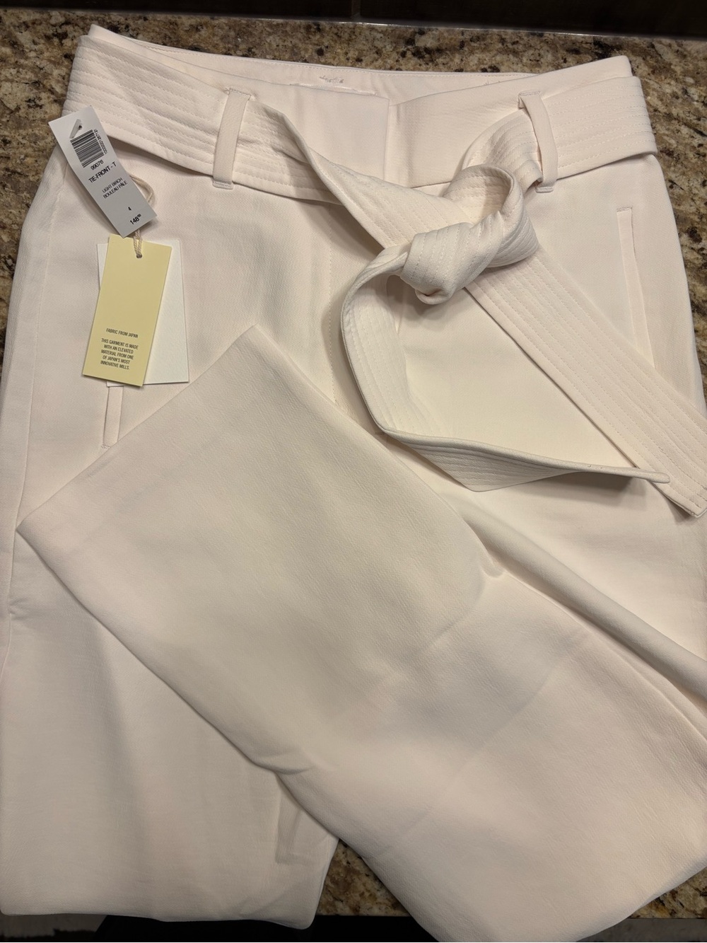 Wilfred light birch high-Waist Tie Belt Pants